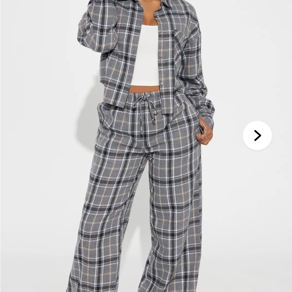 2 pc women plaid jogging pants set 2x size